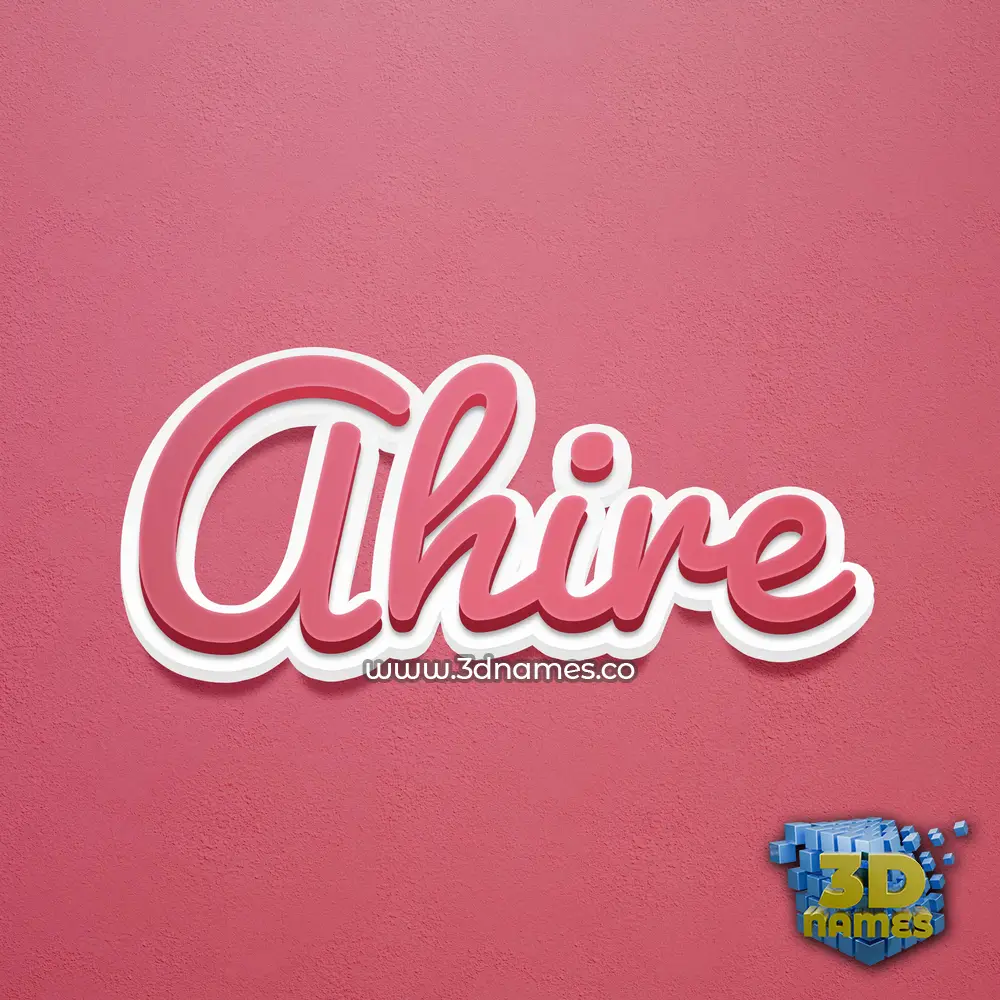 ahire in Red Scribble style - 3D name wallpaper