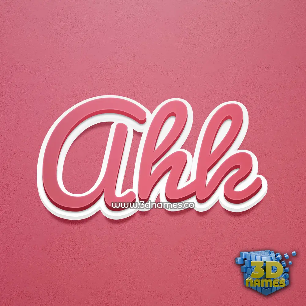 ahk in Red Scribble style - 3D name wallpaper