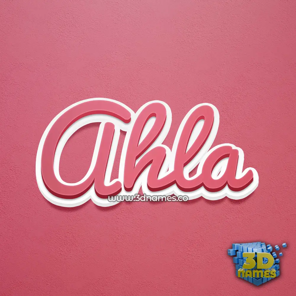 ahla in Red Scribble style - 3D name wallpaper