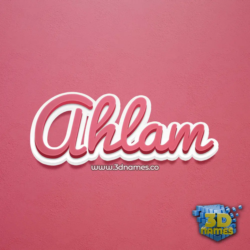 ahlam in Red Scribble style - 3D name wallpaper