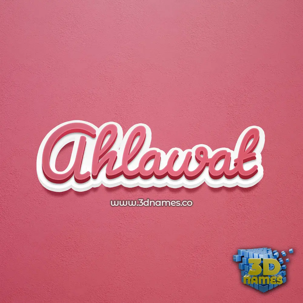 ahlawat in Red Scribble style - 3D name wallpaper