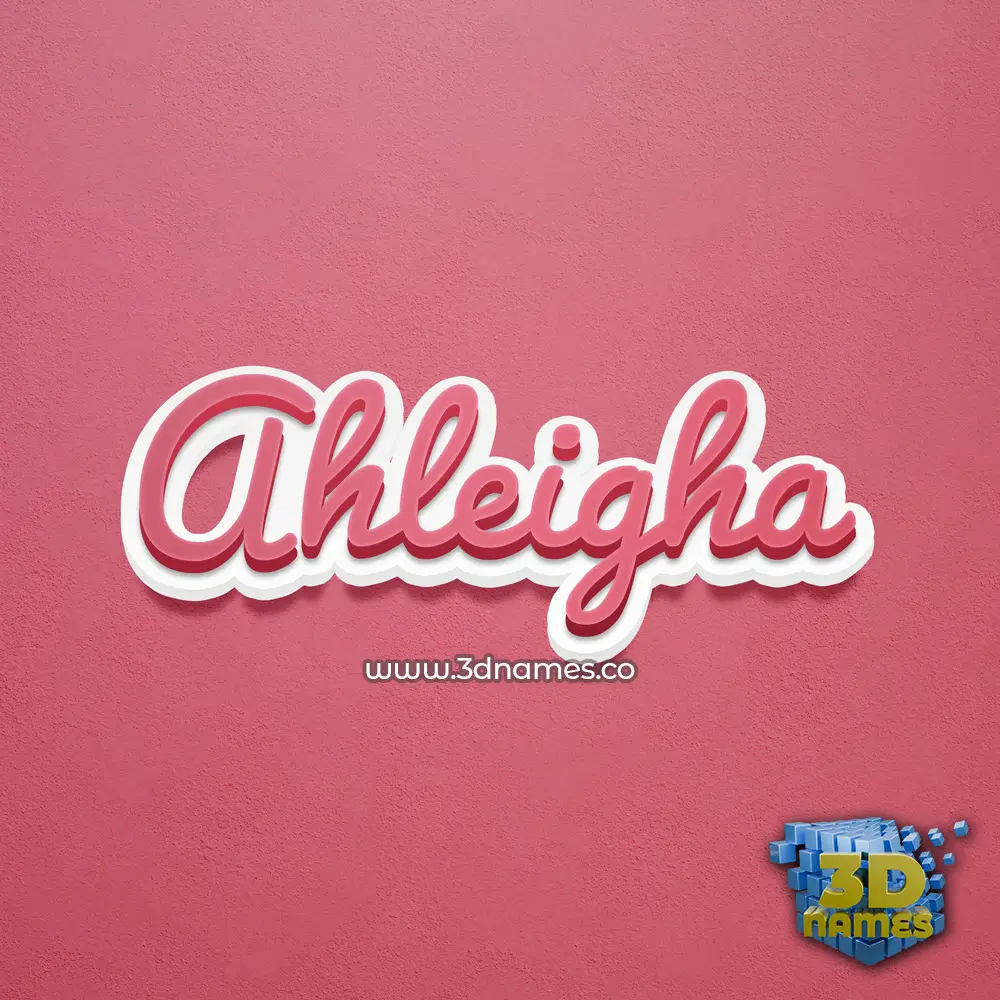 ahleigha in Red Scribble style - 3D name wallpaper
