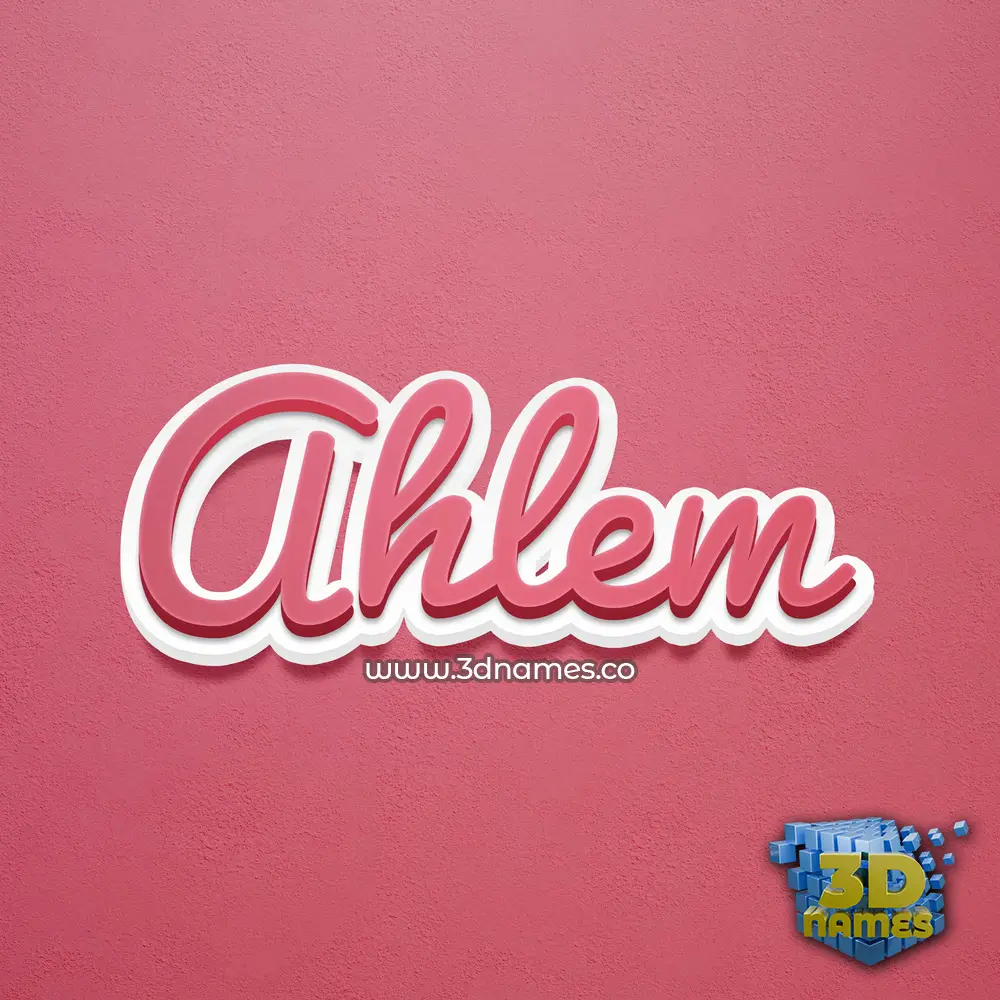 ahlem in Red Scribble style - 3D name wallpaper