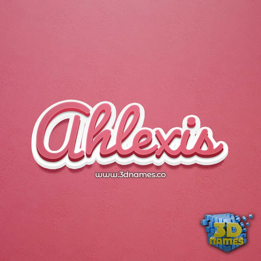 ahlexis in Red Scribble style - 3D name wallpaper