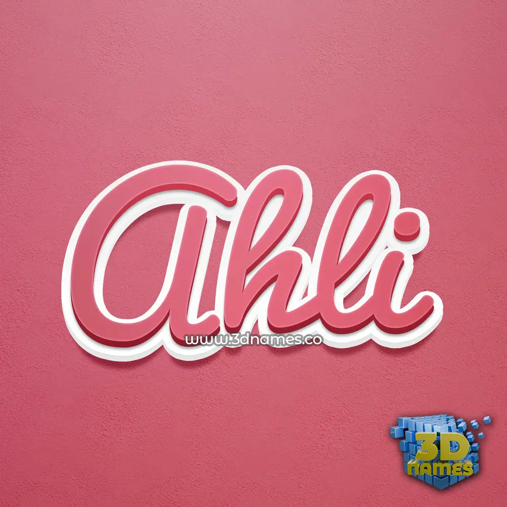 ahli in Red Scribble style - 3D name wallpaper