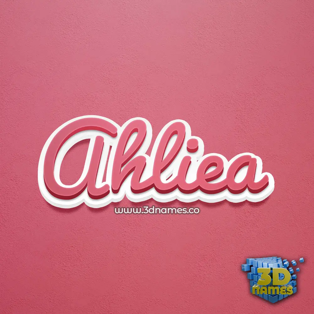 ahliea in Red Scribble style - 3D name wallpaper