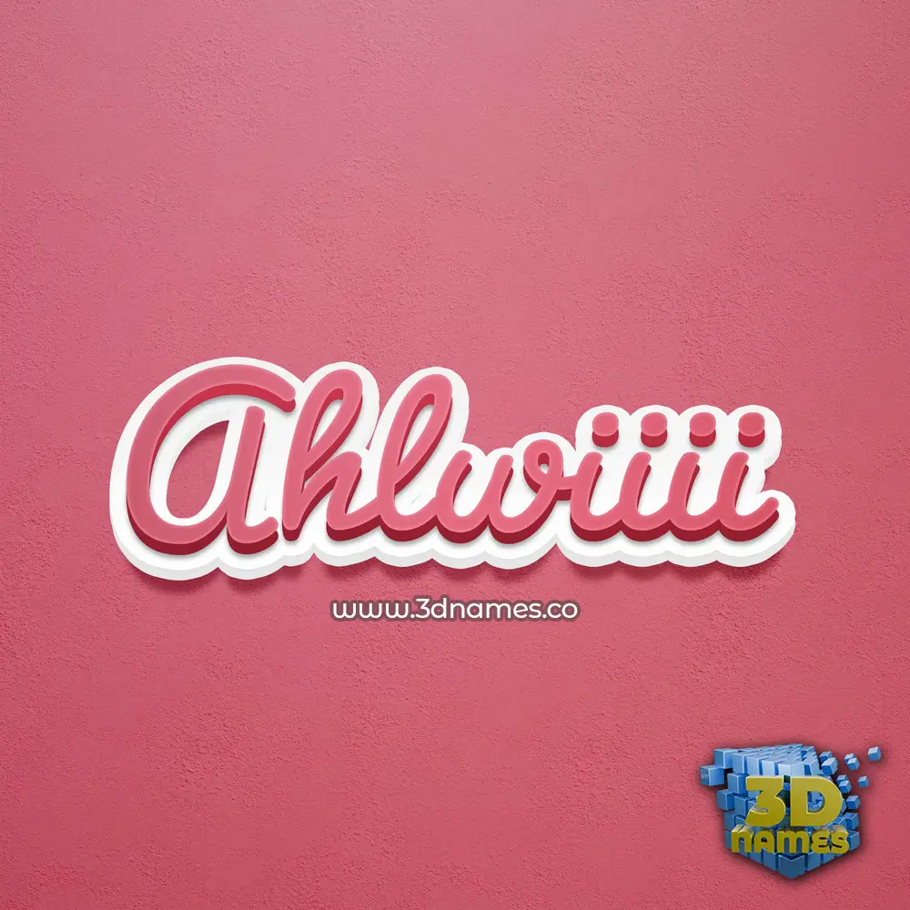 ahlwiiii in Red Scribble style - 3D name wallpaper