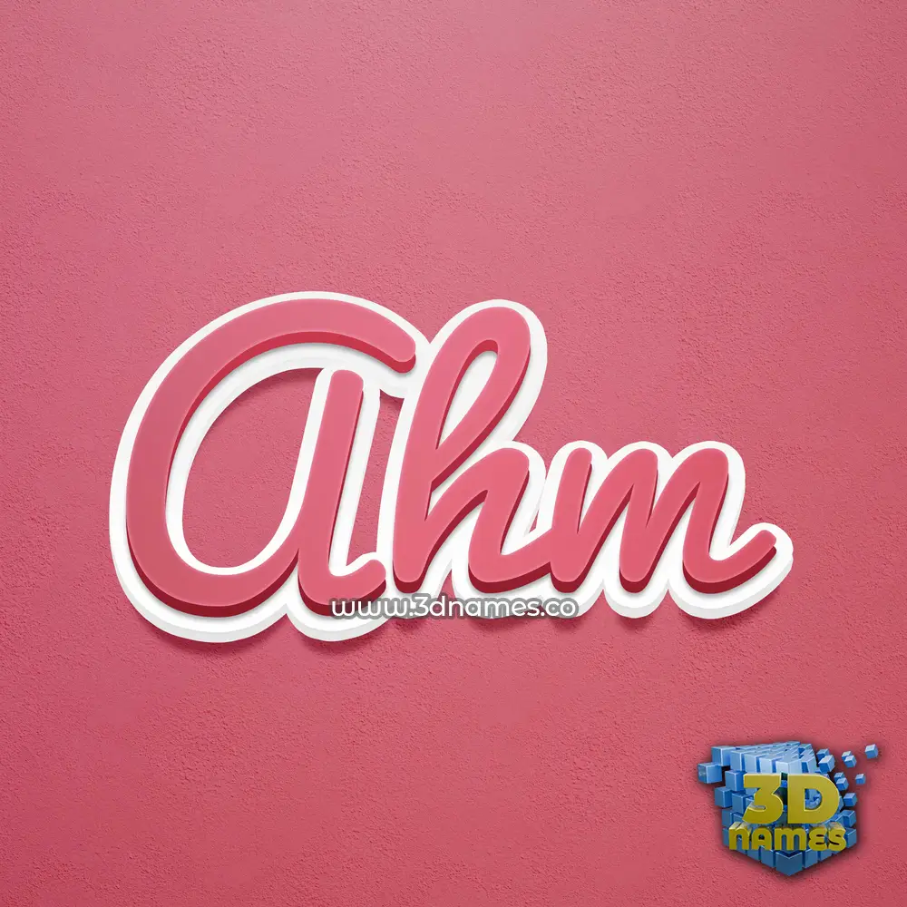 ahm in Red Scribble style - 3D name wallpaper