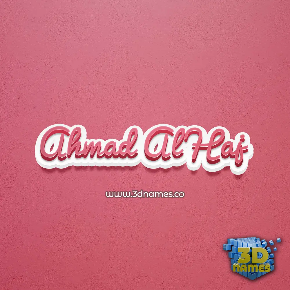 ahmad al haj in Red Scribble style - 3D name wallpaper