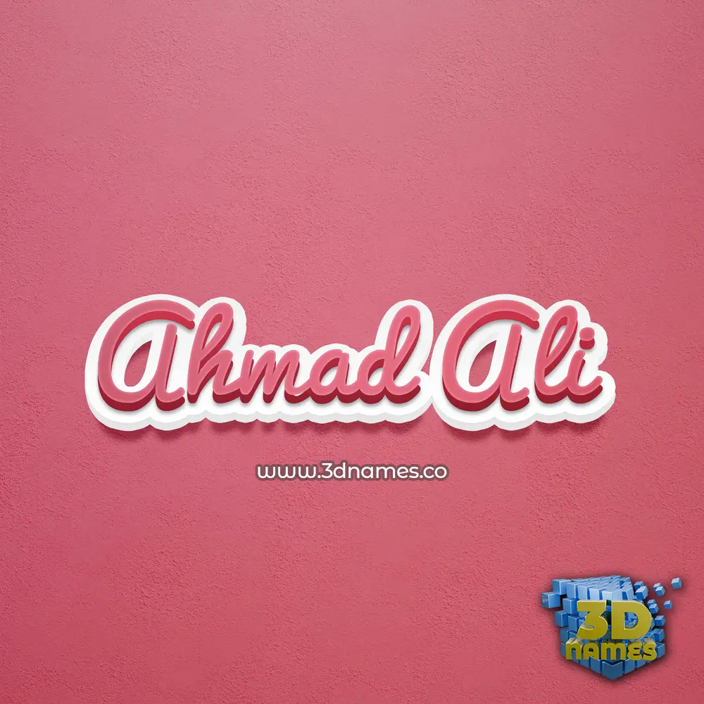 ahmad ali in Red Scribble style - 3D name wallpaper