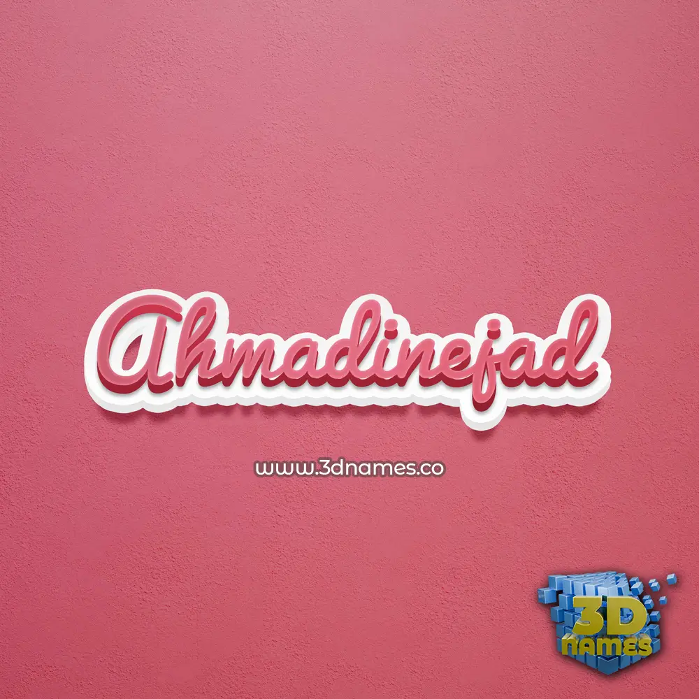 ahmadinejad in Red Scribble style - 3D name wallpaper