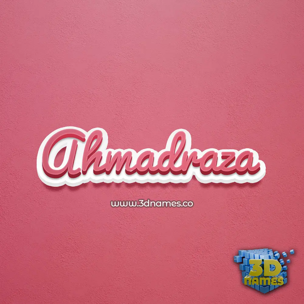 ahmadraza in Red Scribble style - 3D name wallpaper