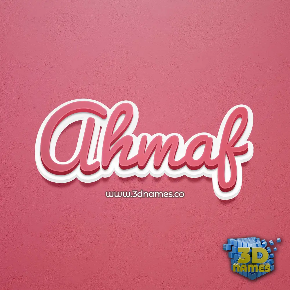 ahmaf in Red Scribble style - 3D name wallpaper
