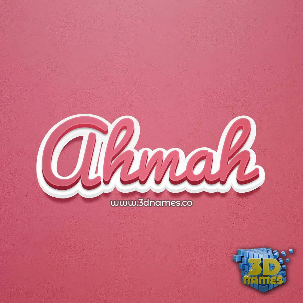 ahmah in Red Scribble style - 3D name wallpaper