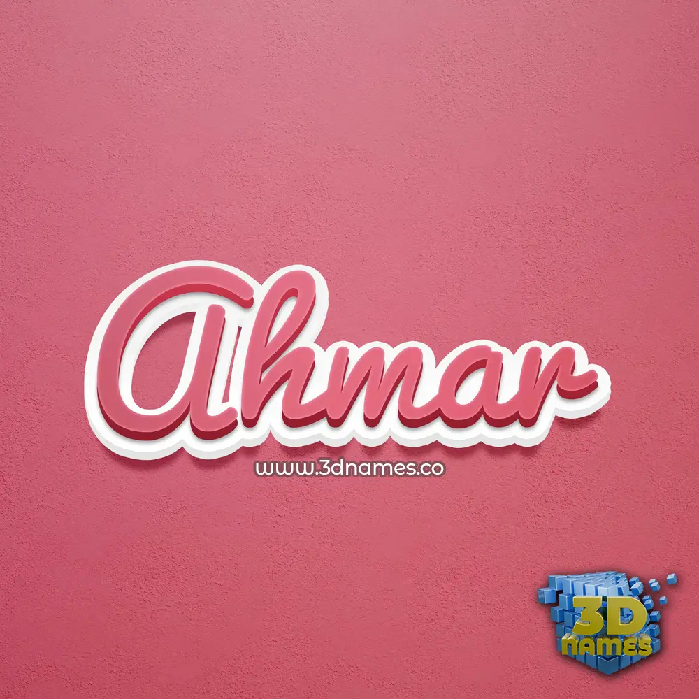 ahmar in Red Scribble style - 3D name wallpaper