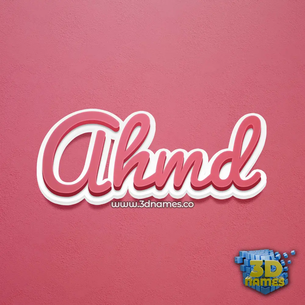 ahmd in Red Scribble style - 3D name wallpaper