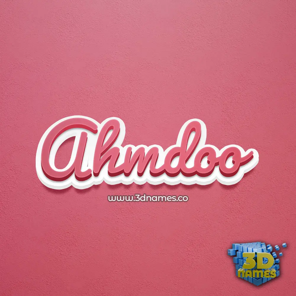 ahmdoo in Red Scribble style - 3D name wallpaper