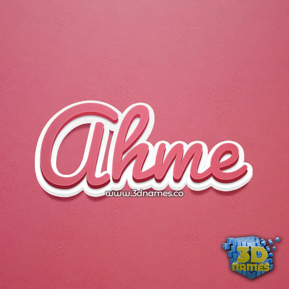 ahme in Red Scribble style - 3D name wallpaper