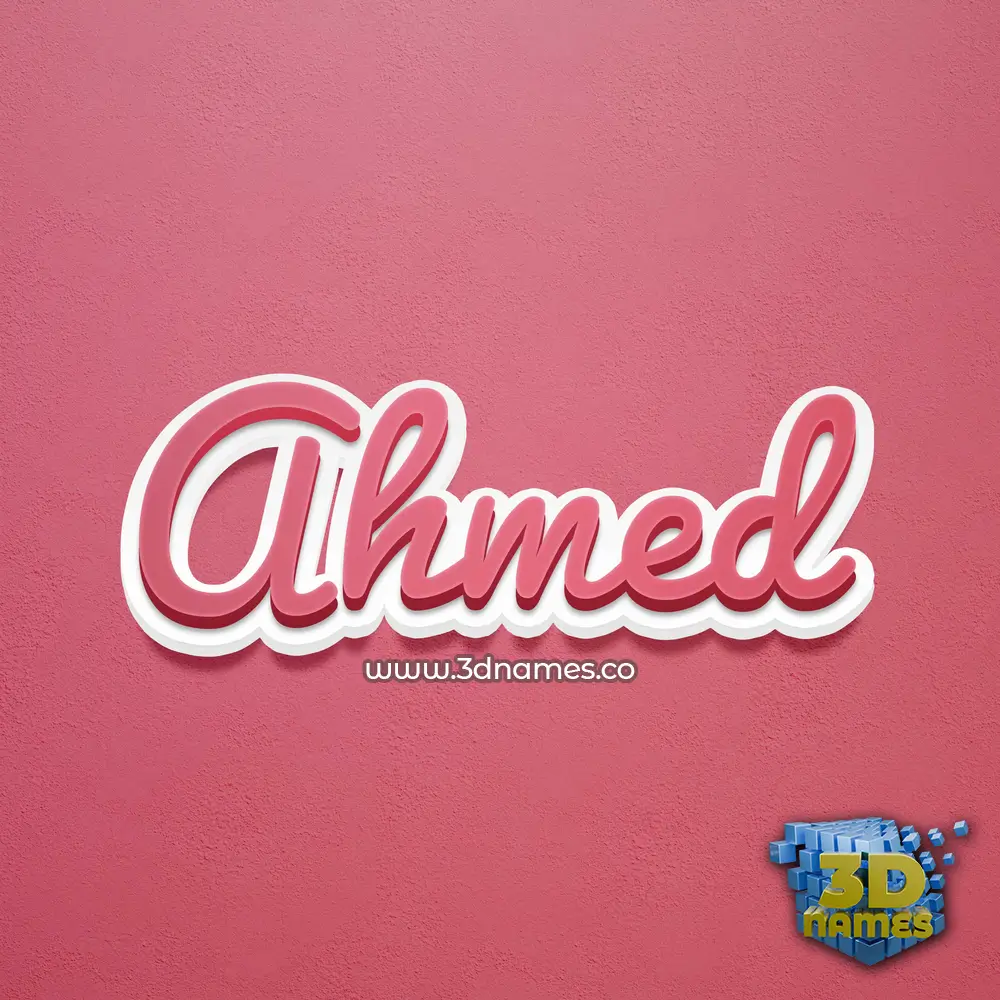 ahmed in Red Scribble style - 3D name wallpaper