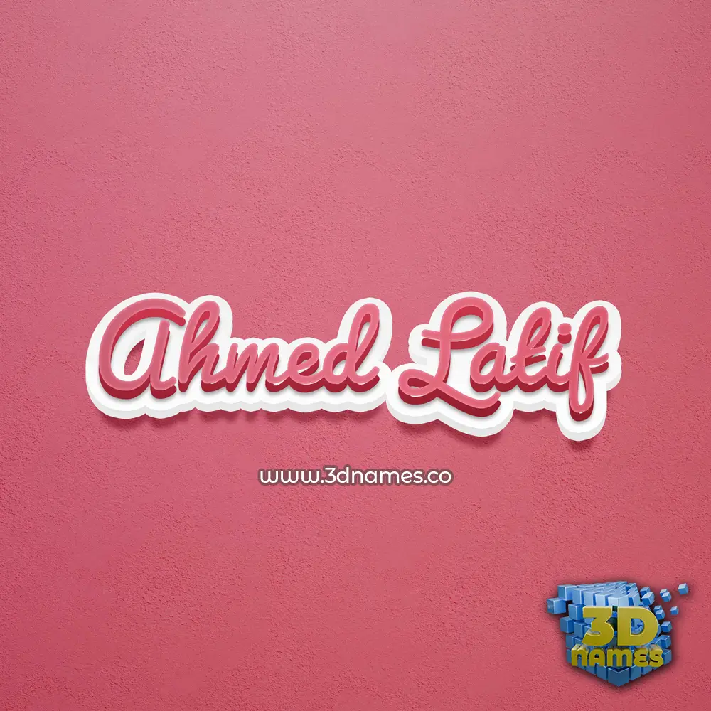 ahmed latif in Red Scribble style - 3D name wallpaper