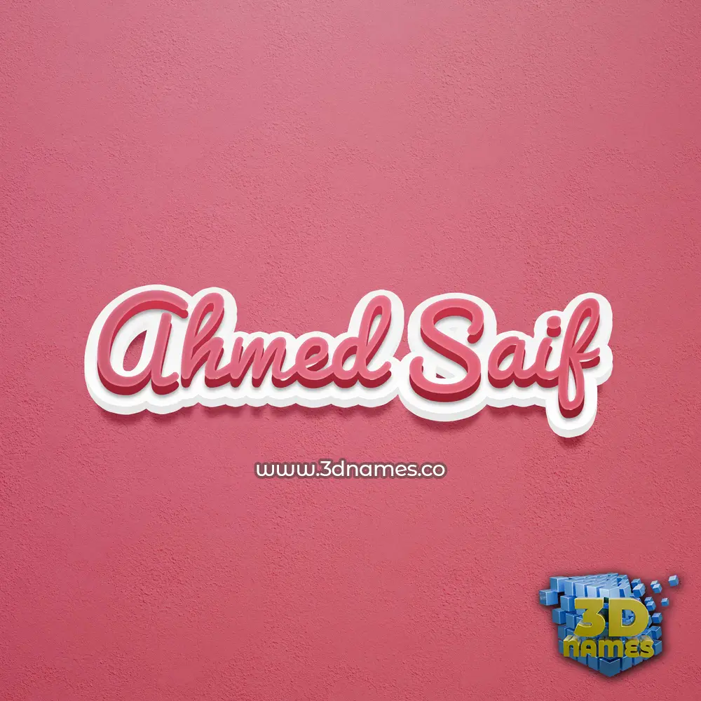 ahmed saif in Red Scribble style - 3D name wallpaper