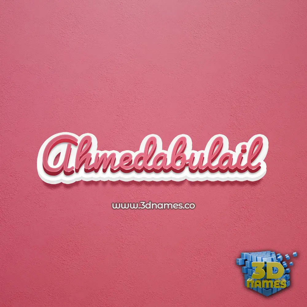 ahmedabulail in Red Scribble style - 3D name wallpaper