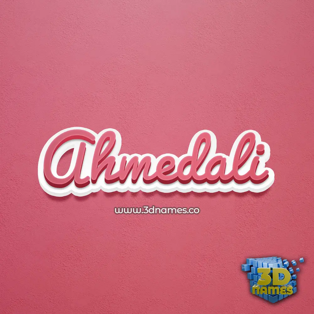 ahmedali in Red Scribble style - 3D name wallpaper