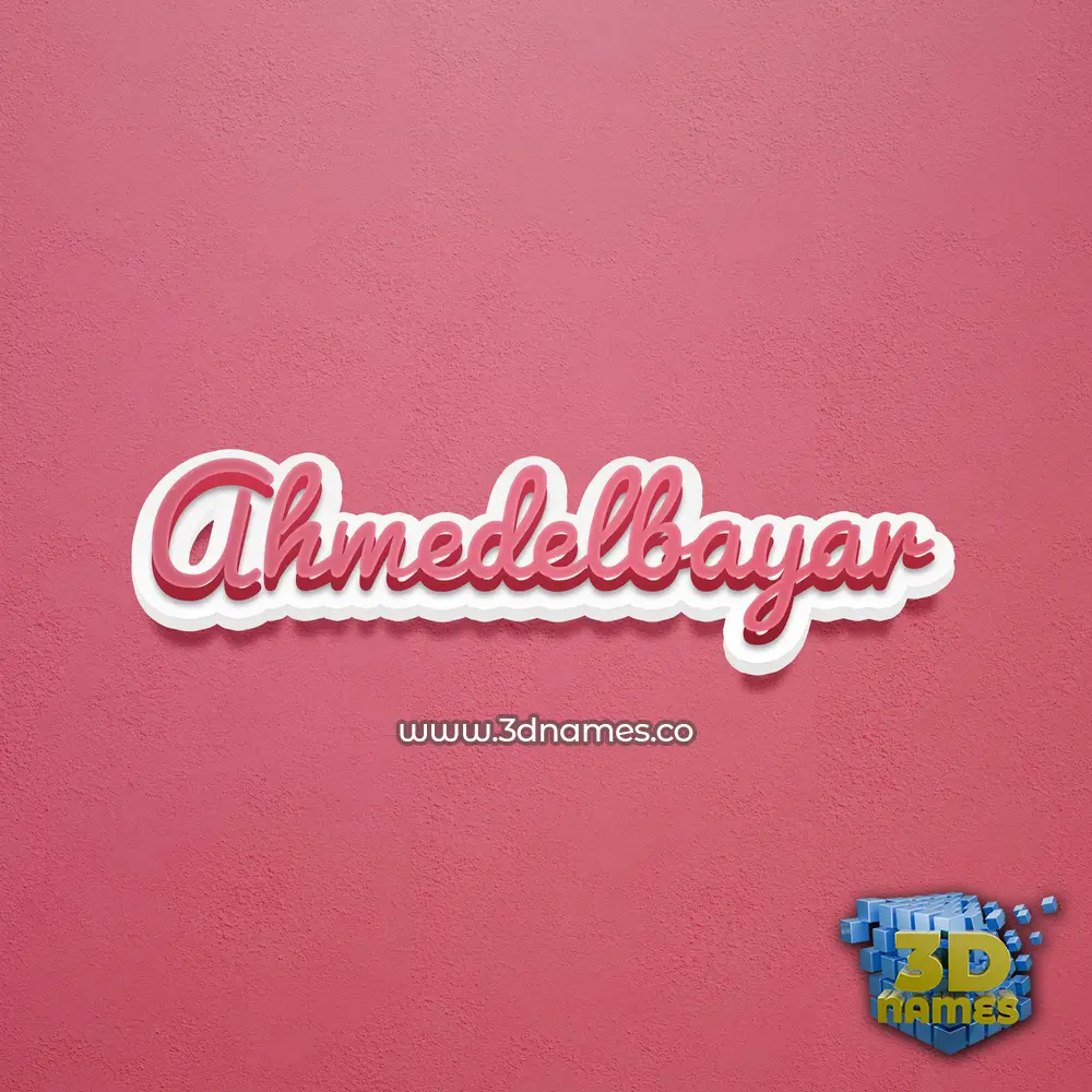 ahmedelbayar in Red Scribble style - 3D name wallpaper