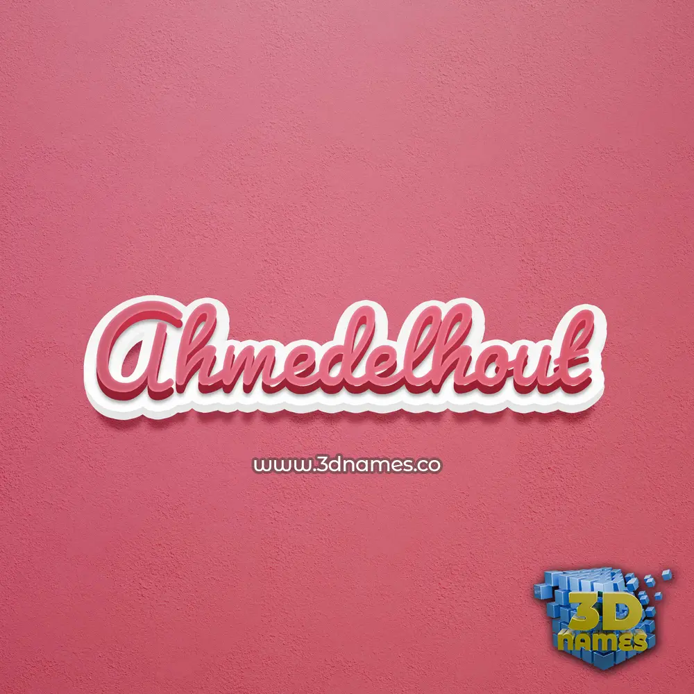 ahmedelhout in Red Scribble style - 3D name wallpaper