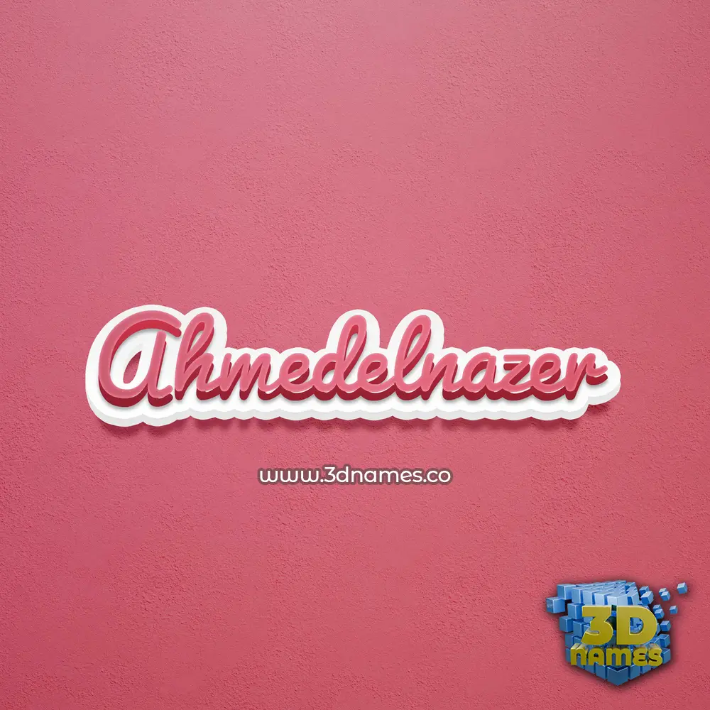 ahmedelnazer in Red Scribble style - 3D name wallpaper
