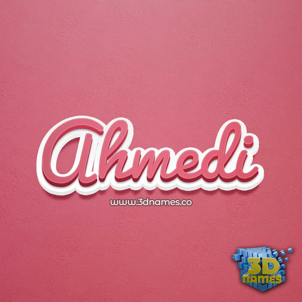 ahmedi in Red Scribble style - 3D name wallpaper