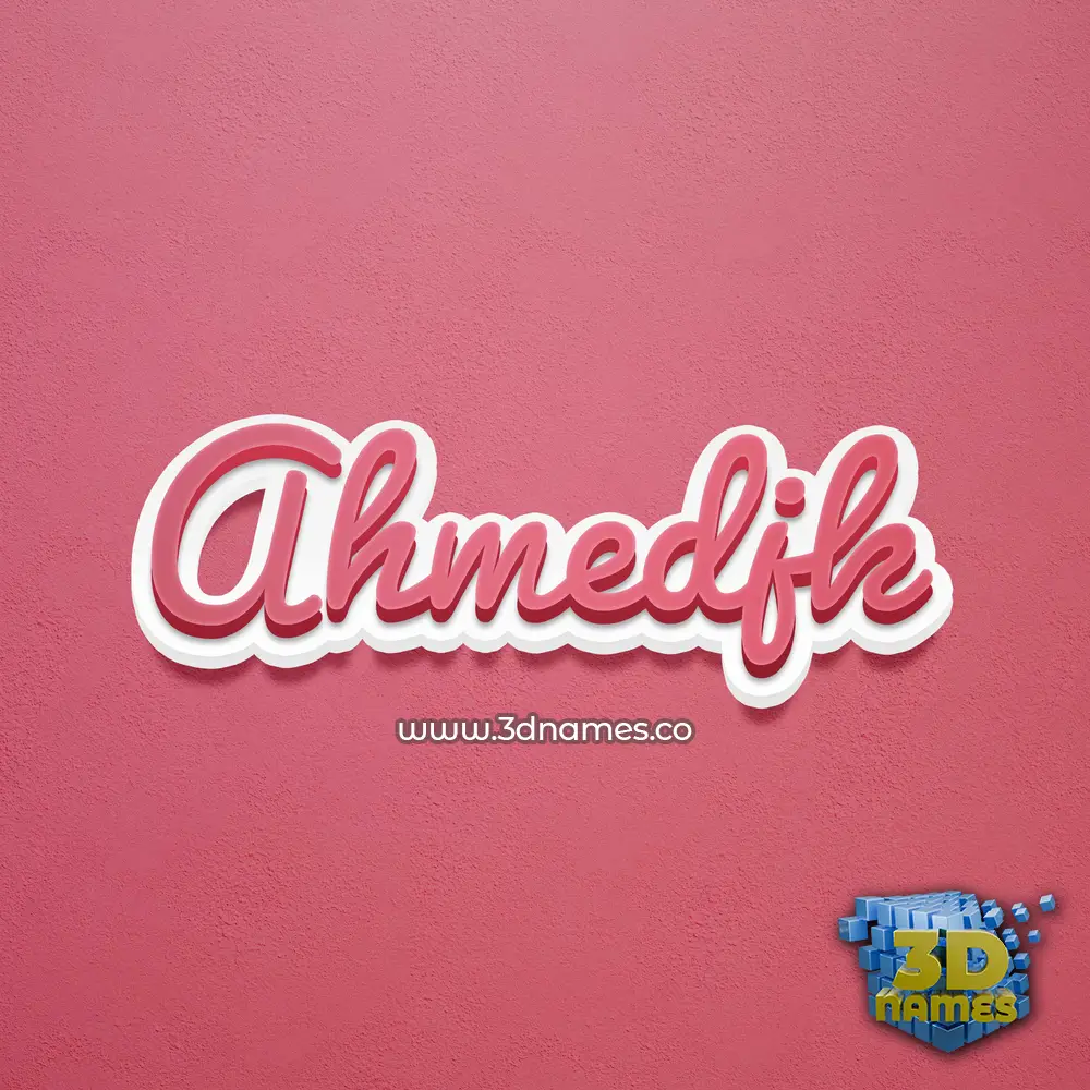 ahmedjk in Red Scribble style - 3D name wallpaper