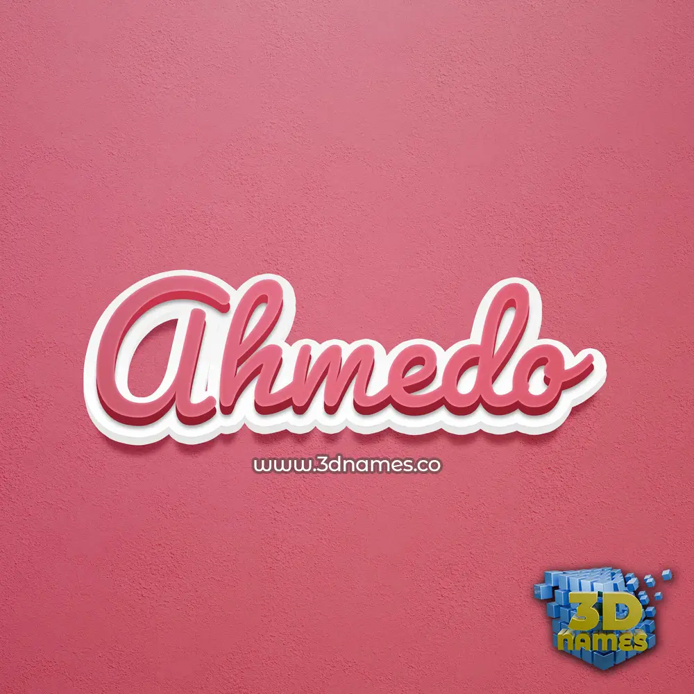 ahmedo in Red Scribble style - 3D name wallpaper
