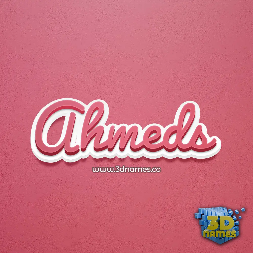 ahmeds in Red Scribble style - 3D name wallpaper