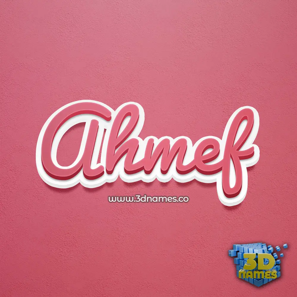 ahmef in Red Scribble style - 3D name wallpaper