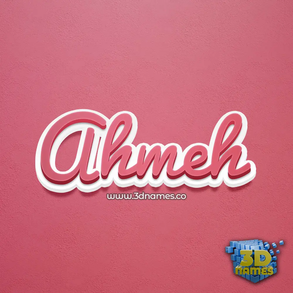 ahmeh in Red Scribble style - 3D name wallpaper