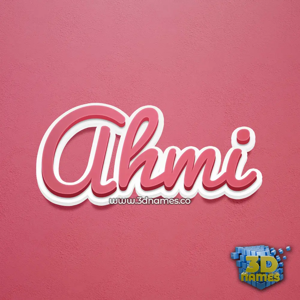 ahmi in Red Scribble style - 3D name wallpaper