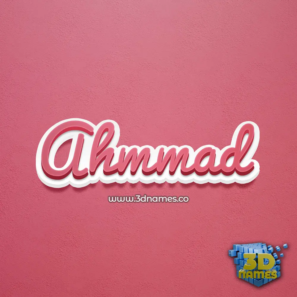 ahmmad in Red Scribble style - 3D name wallpaper