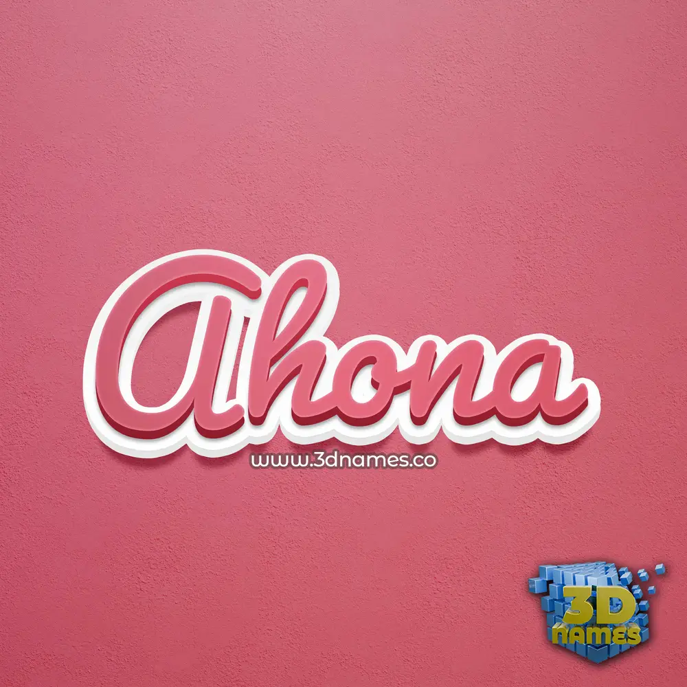 ahona in Red Scribble style - 3D name wallpaper