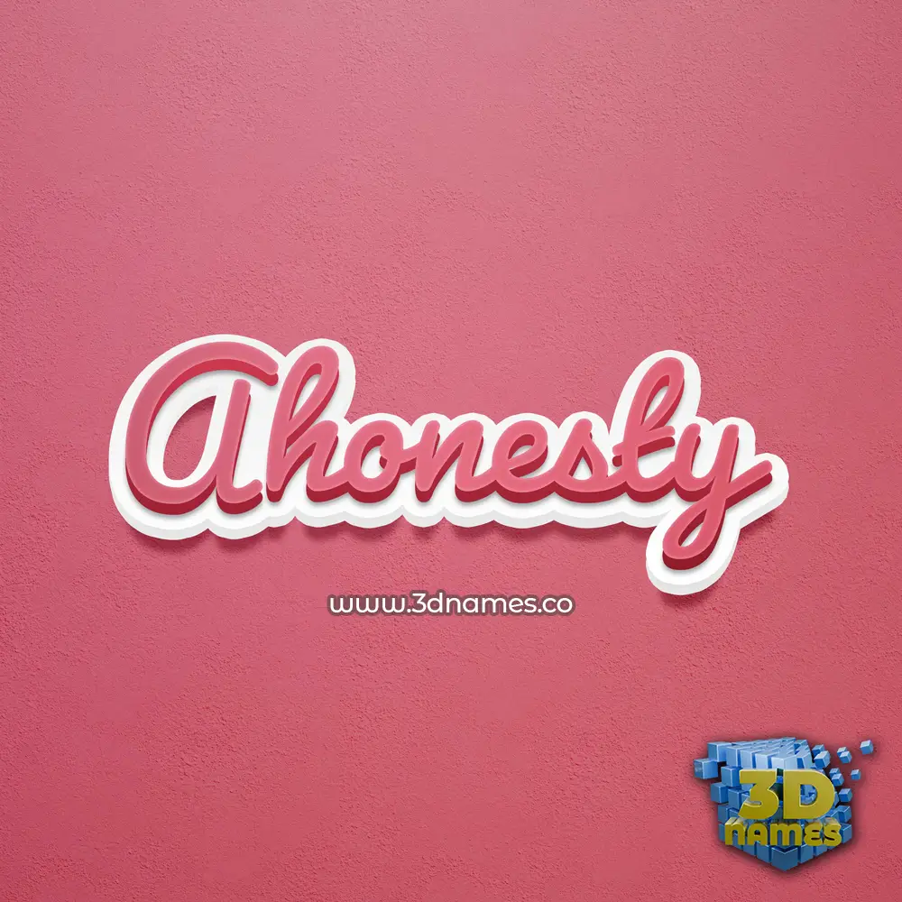 ahonesty in Red Scribble style - 3D name wallpaper