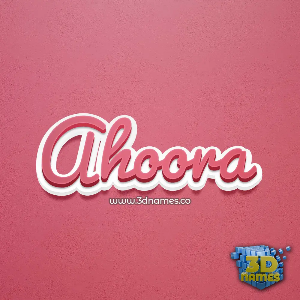 ahoora in Red Scribble style - 3D name wallpaper
