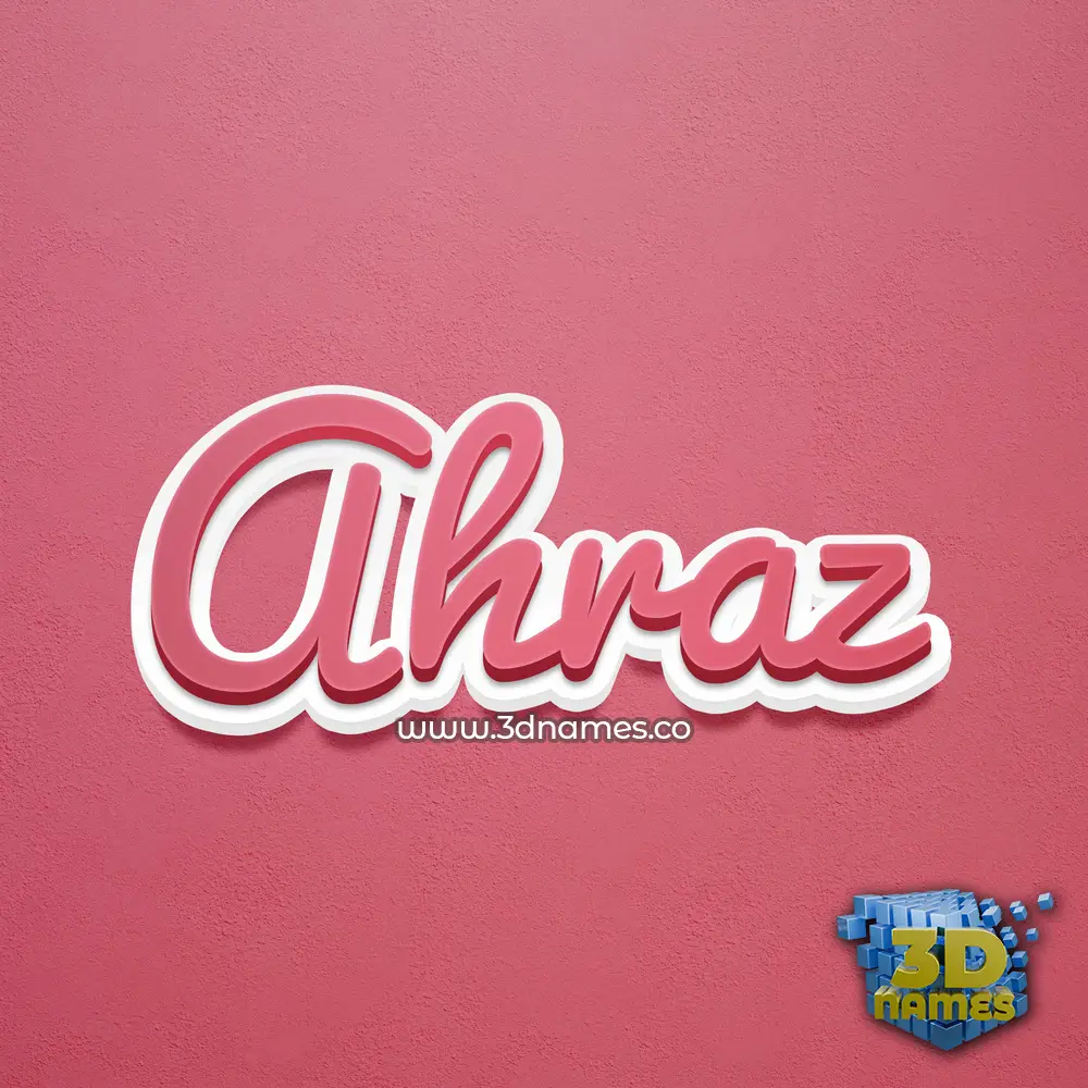 ahraz in Red Scribble style - 3D name wallpaper