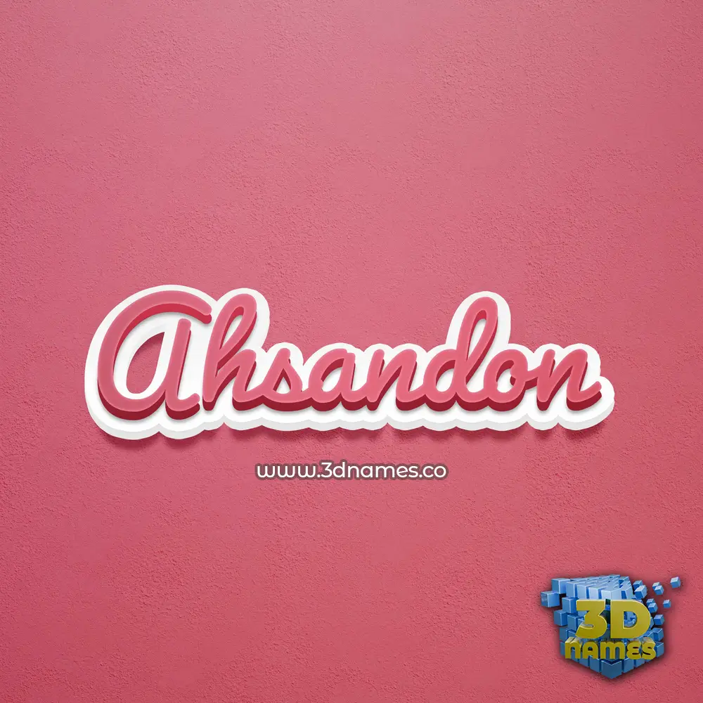 ahsandon in Red Scribble style - 3D name wallpaper