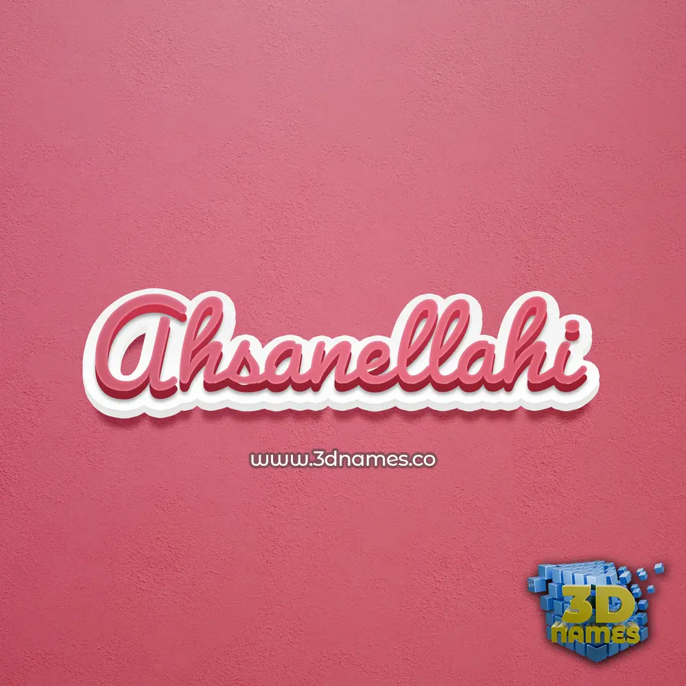 ahsanellahi in Red Scribble style - 3D name wallpaper