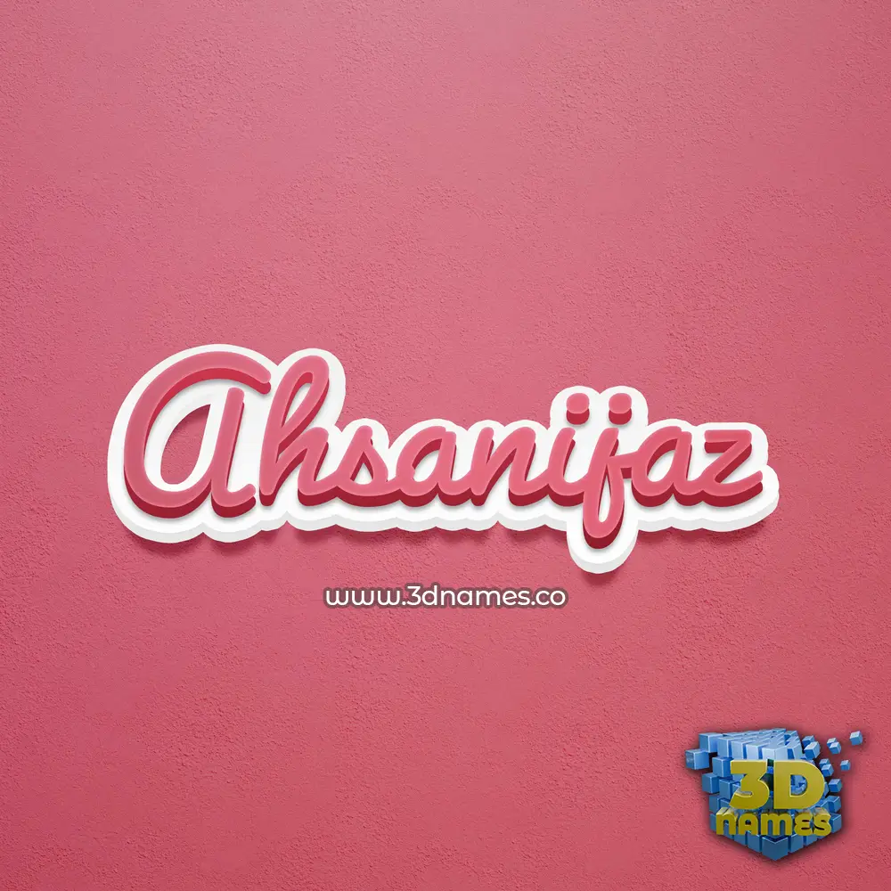 ahsanijaz in Red Scribble style - 3D name wallpaper