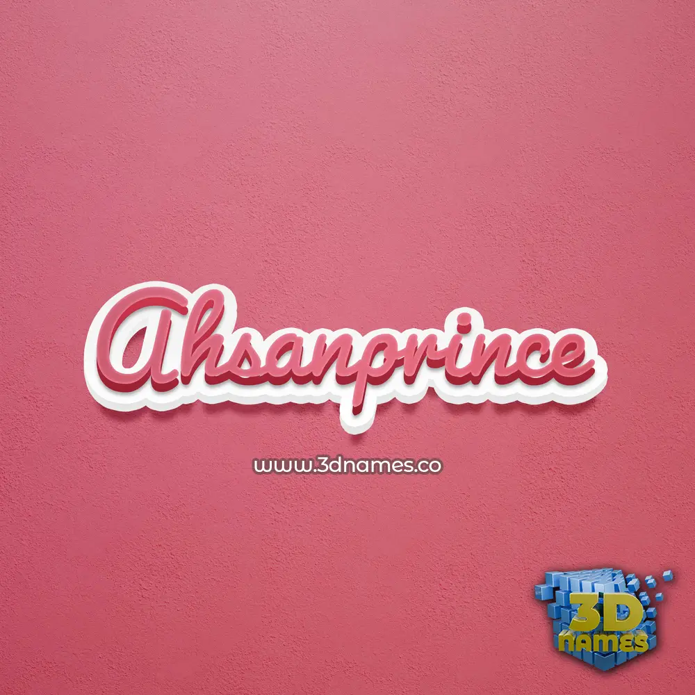 ahsanprince in Red Scribble style - 3D name wallpaper