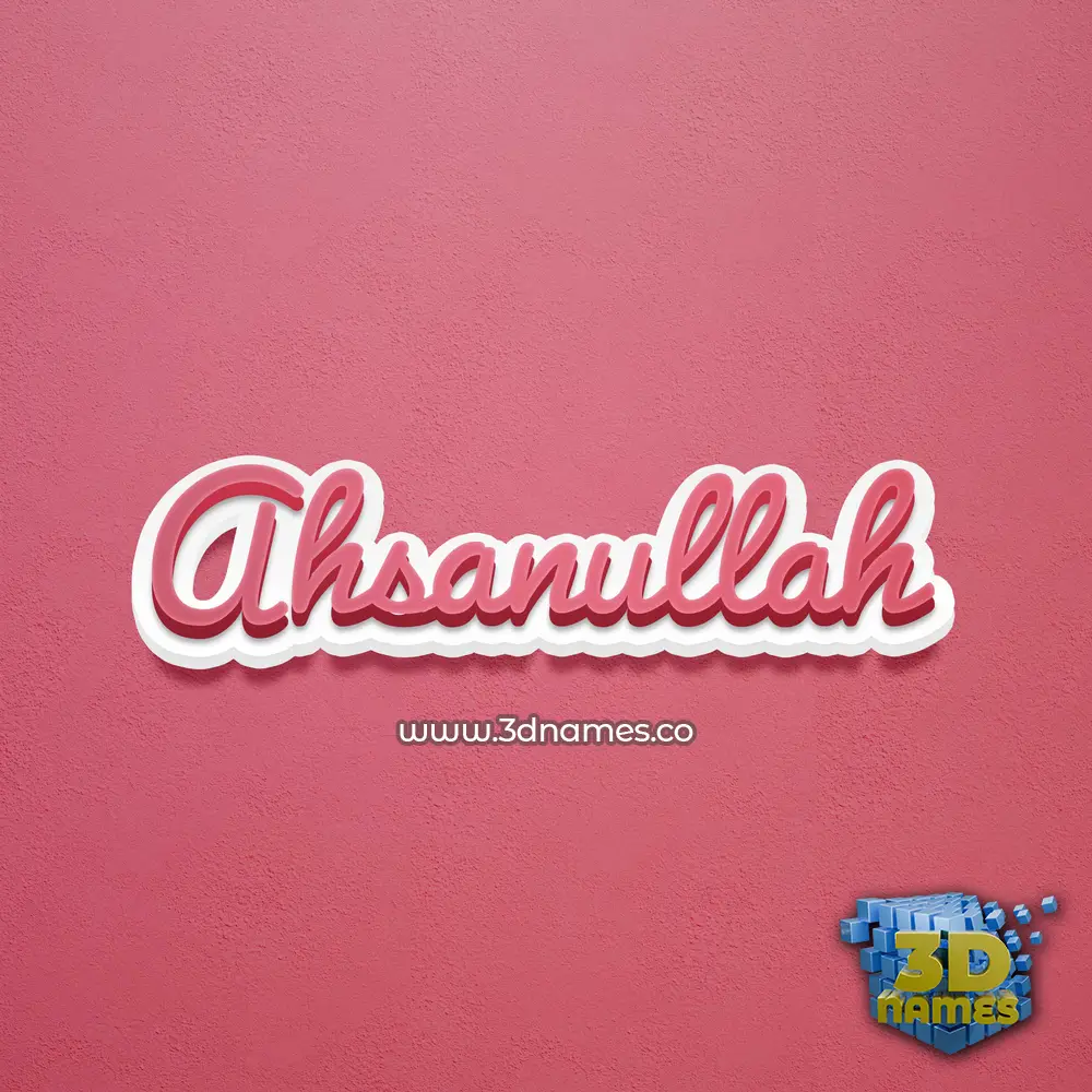 ahsanullah in Red Scribble style - 3D name wallpaper
