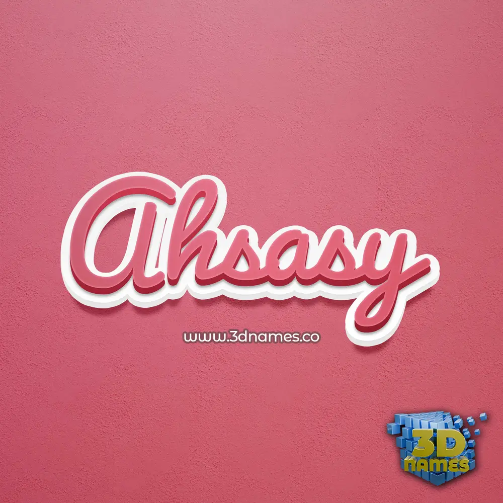 ahsasy in Red Scribble style - 3D name wallpaper