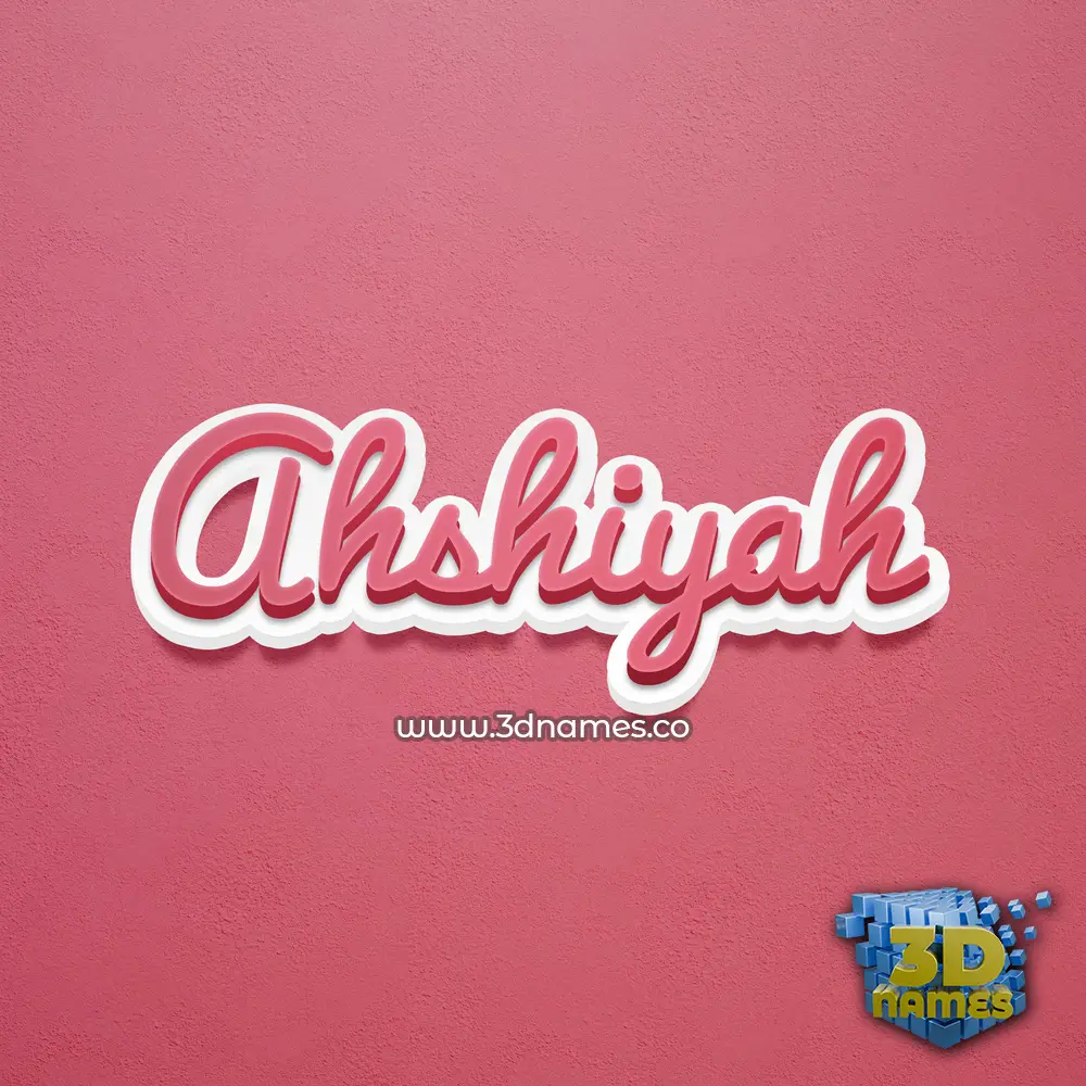 ahshiyah in Red Scribble style - 3D name wallpaper