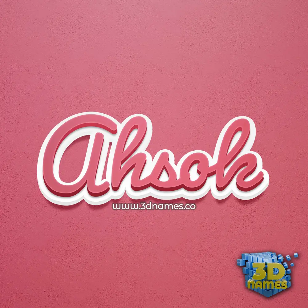 ahsok in Red Scribble style - 3D name wallpaper